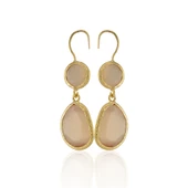 Kadir Jewellery 22 Ayar Altın Kaplama Kadın Taşlı Küpe -El İşçiliği Ve Hipoalerjenik Küpe thumbnail 7