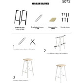 Eportatif Beyaz Bar Sandalyesi Bar Taburesi Mutfak Sandalyesi 1036 - 5