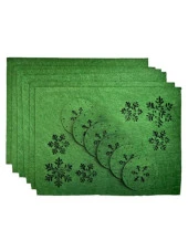 Keçe Yılbaşı Temalı Amerikan Servisi ve Bardak Altlığı 6 lı set - 2