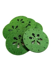 Keçe Yılbaşı Temalı Amerikan Servisi ve Bardak Altlığı 6 lı set - 5