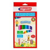 Bigpoint Wax Crayon Silinebilir Mum Boya 12 Renk - 1