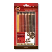 Koh-i-Noor Polycolor Kuru Boya Kalemi 12li Set Kahve Tonlar 3822 - 2