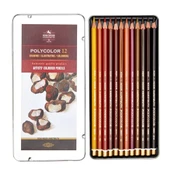 Koh-i-Noor Polycolor Kuru Boya Kalemi 12li Set Kahve Tonlar 3822 - 1