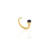 Kadir Jewellery 22 Ayar Altın Kaplama Zirkon Taşlı Ayarlanabilir Kadın Minimal Yüzük - 4
