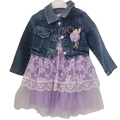 PİKOLİNE 2357 KOT CEKETLİ KIZ ÇOCUK ELBİSE - 1