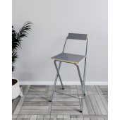 Eportatif Katlanır Mutfak Sandalyesi Bar Taburesi Katlanır Koltuk Füme 1022 - 1