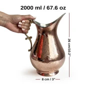 Shark Anatolia El Dövmesi Maraş Bakır Sürahi 2 Litre - 3