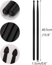 Mendini Baget Siyah Polyamide Kırılmaz 5 A - Davul - Bateri Bageti Drumsticks 5a Pürüzsüz Yüzey - 1