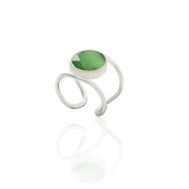 Kadir Jewellery 925 Ayar Gümüş Kaplama Zirkon Taşlı  Kadın Minimal Yüzük - 1