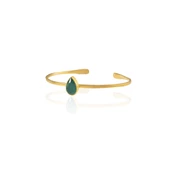 Kadir Jewellery Zirkon Taşlı Ayarlanabilir 22 Ayar Altın Kaplama Bilezik - 2