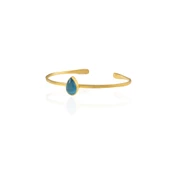 Kadir Jewellery Zirkon Taşlı Ayarlanabilir 22 Ayar Altın Kaplama Bilezik - 10