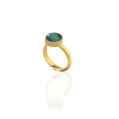 Kadir Jewellery 22 Ayar Altın Kaplama Zirkon Taşlı Kadın Minimal Yüzük - 2