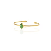 Kadir Jewellery Zirkon Taşlı Ayarlanabilir 22 Ayar Altın Kaplama Bilezik - 1