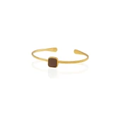 Kadir Jewellery Zirkon Taşlı Ayarlanabilir 22 Ayar Altın Kaplama Bilezik - 5