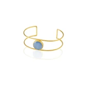 Kadir Jewellery 22 Ayar Altın Kaplama Zirkon Taşlı Ayarlanabilir Vintage Bilezik thumbnail 12