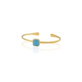 Kadir Jewellery Zirkon Taşlı Ayarlanabilir 22 Ayar Altın Kaplama Bilezik - 10