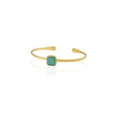 Kadir Jewellery Zirkon Taşlı Ayarlanabilir 22 Ayar Altın Kaplama Bilezik - 2