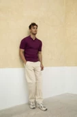 Erkek Fitilli Polo Yaka Triko T-Shirt - 9