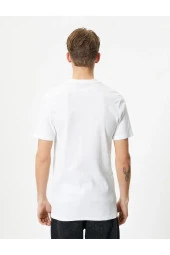 Erkek T-shirt 4sam10272hk Beyaz - 3