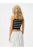 Crop Atlet Bisiklet Yaka Kolsuz Slim Fit Ribanalı - 10