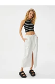 Crop Atlet Bisiklet Yaka Kolsuz Slim Fit Ribanalı - 8