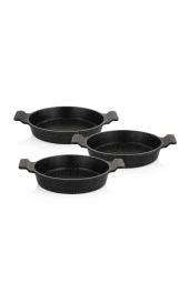 Schafer Trio 3 Lü Döküm Sahan Seti-3 Parça-Siyah - 2