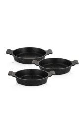 Schafer Trio 3 Lü Döküm Sahan Seti-3 Parça-Siyah - 5