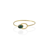 Kadir Jewellery 22 Ayar Altın Kaplama El İşçiliği Zirkon Taşlı Kadın Kelepçe Bilezik - 2