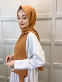 Pamuk Caz Şal, Eflatun Scarf Tek Renk Jazz Şal 1001  AÇIK TARÇIN - 2