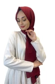 Pamuk Caz Şal, Eflatun Scarf Tek Renk Jazz Şal 1001  BORDO thumbnail 1