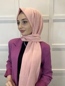 Pamuk Caz Şal, Eflatun Scarf Tek Renk Jazz Şal 1001  TOZ PEMBE - 3