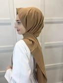 Pamuk Caz Şal, Eflatun Scarf Tek Renk Jazz Şal 1001  KOYU TAŞ thumbnail 3