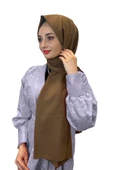 Pamuk Caz Şal, Eflatun Scarf Tek Renk Jazz Şal 1001  KAHVE thumbnail 1