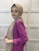 Pamuk Caz Şal, Eflatun Scarf Tek Renk Jazz Şal 1001  HARDAL thumbnail 2