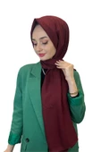 Pamuk Caz Şal, Eflatun Scarf Tek Renk Jazz Şal 1001  KOYU BORDO - 1