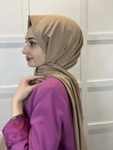 Pamuk Caz Şal, Eflatun Scarf Tek Renk Jazz Şal 1001  SOLUK SARI - 2
