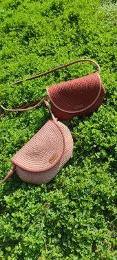 El İşi Tres  & Hasır İp Model, Çapraz Askı, Kadın Omuz Çantası - 1