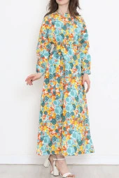 Desenli Elbise Suyeşili - 18290.1778. thumbnail 2