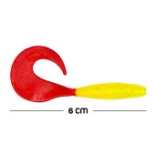 Silikon Kurt Sahte Yem - 60mm - Kırmızı/Sarı - 10'lu Paket - Yumy (456-18065) thumbnail 2