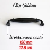 Gerçek Porselen Siyah 128 Mm Mobilya Kulpları Çekmece Mutfak Dolap Kulplar Kapak Kulpu Kulbu Dolabı - 7