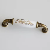 Gerçek Porselen Eskitme Antik Sarı 96 mm Mobilya Mutfak Çekmece Dolap Dolabı Kulpu Kulbu Kulpları - 6