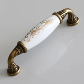 Gerçek Porselen Eskitme Antik Sarı 96 mm Mobilya Mutfak Çekmece Dolap Dolabı Kulpu Kulbu Kulpları - 2