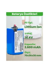 ELECTROLL Ecovacs N79/79S/79SE/79W Uyumlu Robot Süpürge Bataryası 2600mAh Pil Robot Süpürge Batarya Değişimi thumbnail 2