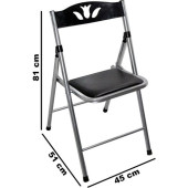 Eportatif Katlanır Mutfak Sandalyesi Koltuk Sandalye Siyah 1047 - 2
