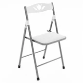 Eportatif Mutfak Masa Sandalye Seti Bahçe Yemek Masa Seti Yuvarlak Beyaz 1050 - 7