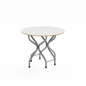 Eportatif Mutfak Masa Sandalye Seti Bahçe Yemek Masa Seti Yuvarlak Beyaz 1050 - 4