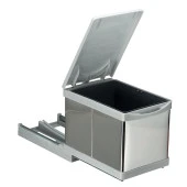 Pelikan 21750 Dolap içi Çöp Kovası Raylı Paslanmaz Krom 12 LT - 1