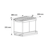 Pelikan 21750 Dolap içi Çöp Kovası Raylı Paslanmaz Krom 12 LT - 2