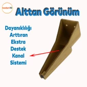 Nota Mobilya Kanepe Sehpa TV Ünitesi Koltuk Ayağı Baza Ayakları Ahşap Desenli Kahverengi Ceviz 16 cm - 4