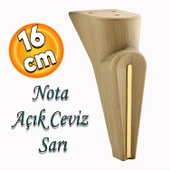 Nota Mobilya Kanepe Sehpa TV Ünitesi Koltuk Ayağı Baza Ayakları Ahşap Desenli Kahverengi Ceviz 16 cm - 1